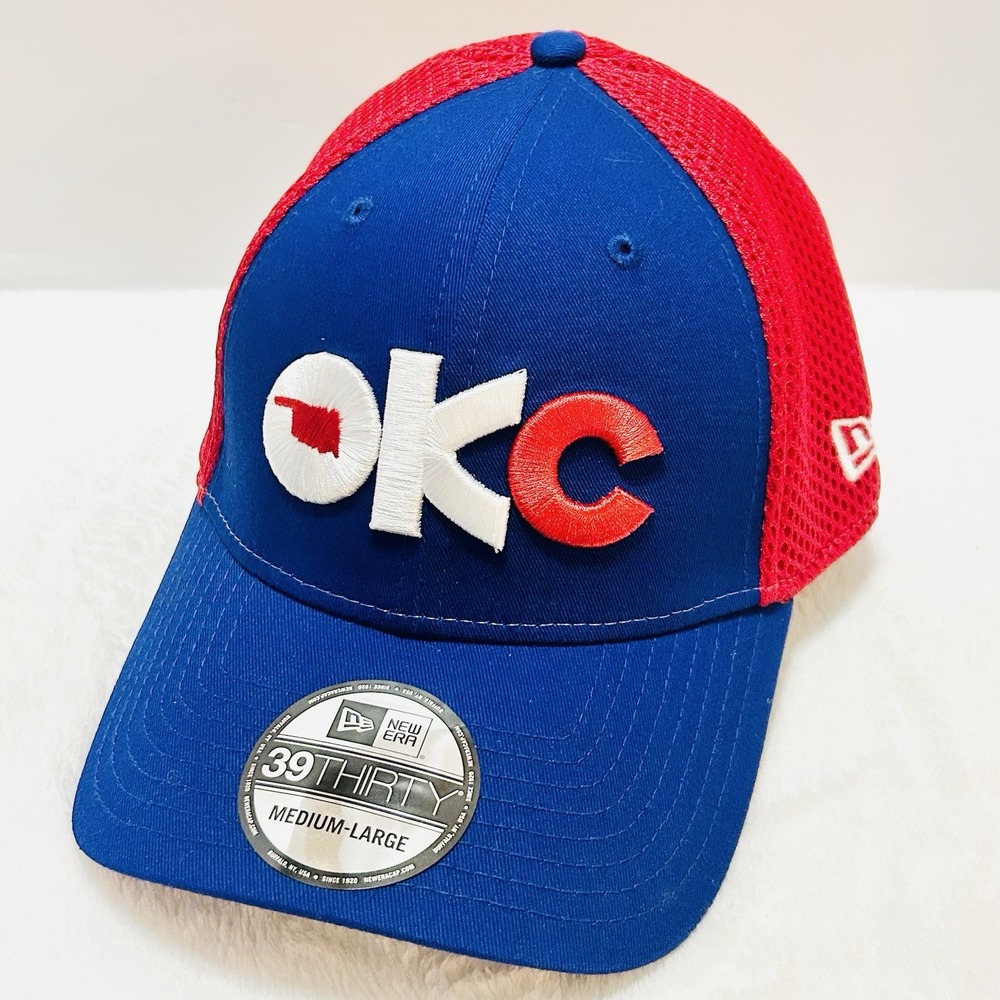 New Era Oklahoma City 89ers Logo 39THIRTY Stretch Hat Cap M/L Blue MiLB